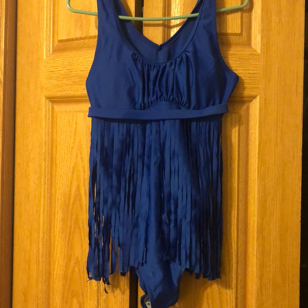 Ruffled Blue Swimsuit